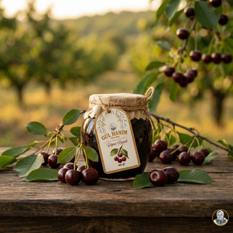 Vişne Reçeli 450 gr %50 Meyve Oranlı Katkısız Koruyucusuz El Yapımı